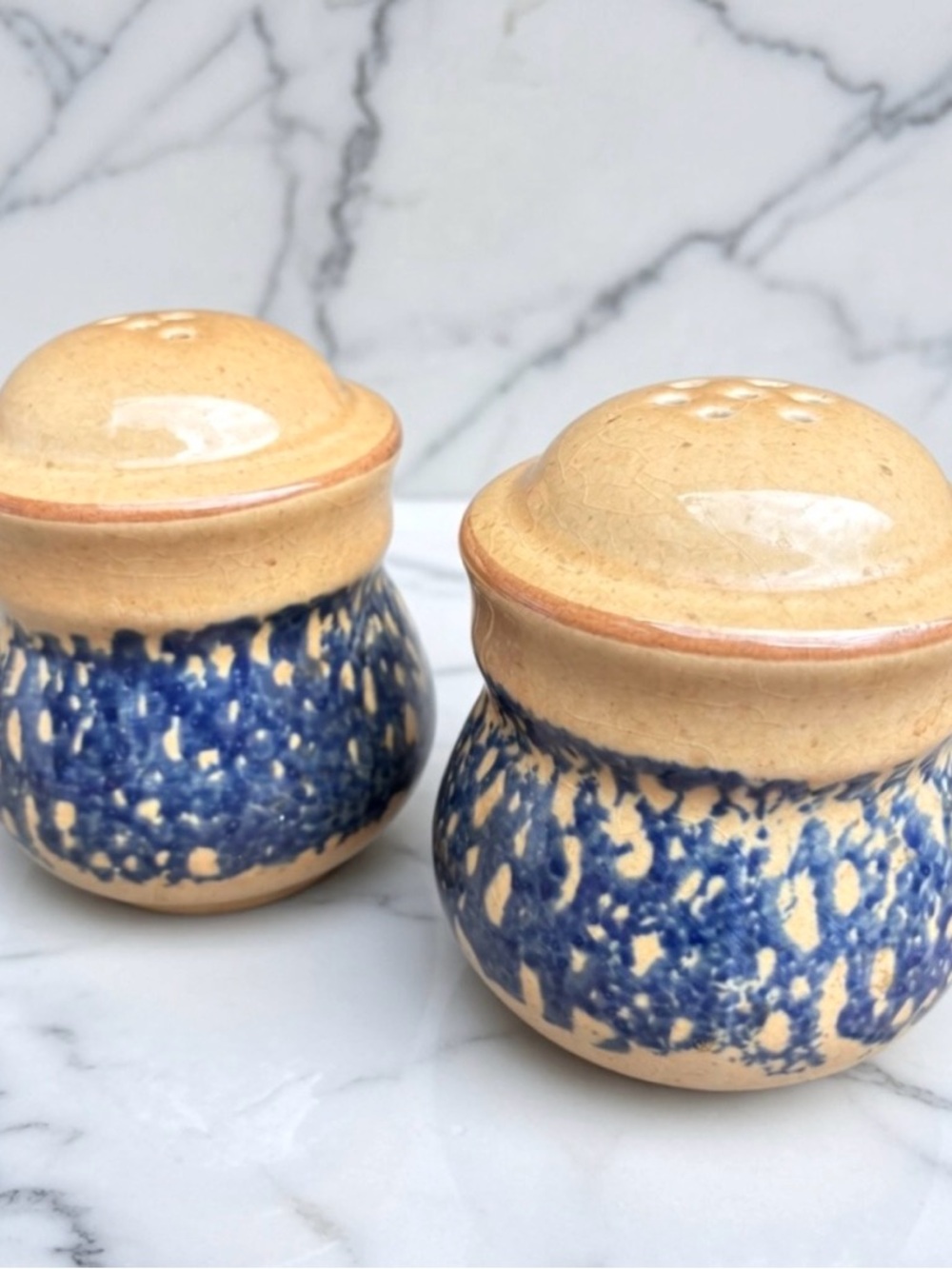 Pfaltzgraff Stoneware  Salt & Pepper Shaker Set USA Vintage